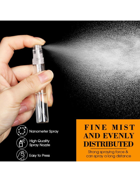 60 Botellas de Spray Mini 5ml DupakSYS Rellenables Portátiles