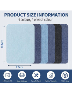 Parche Termoadhesivo DREAHLIFE 7.62x10.41cm Azul y Negro 2