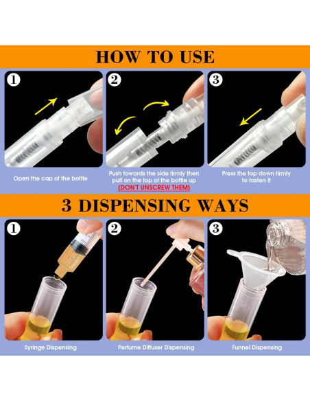 60 Botellas de Spray Mini 5ml DupakSYS Rellenables Portátiles