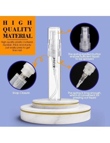 60 Botellas de Spray Mini 5ml DupakSYS Rellenables Portátiles