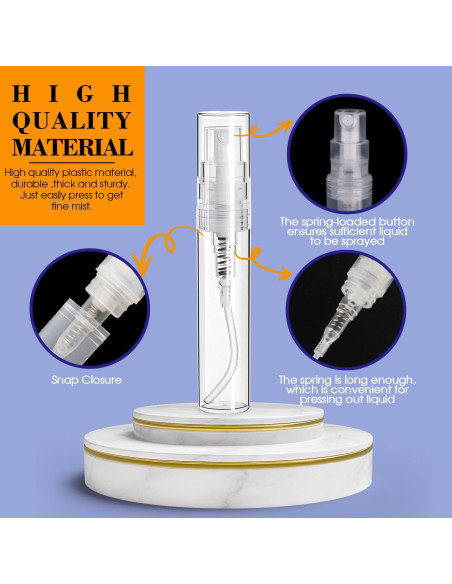 60 Botellas de Spray Mini 5ml DupakSYS Rellenables Portátiles