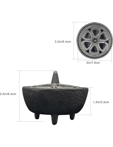 Horno de Incienso MENDUNER de Hierro Fundido con Soporte