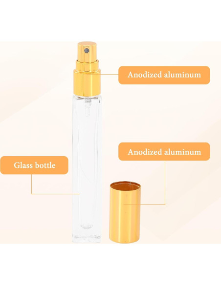 Set de 5 Botellas Rellenables de Perfume 10ml Braxan Dorado