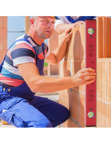 Nivel Torpedo Magnético BETHEL 40.64 cm Aluminio Rojo 3 Viales