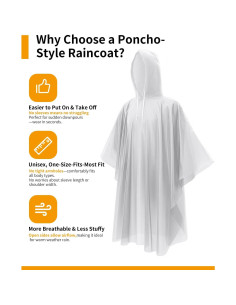 Ponchos de Lluvia Desechables Hitituto para Adultos - Paquete de 6 2
