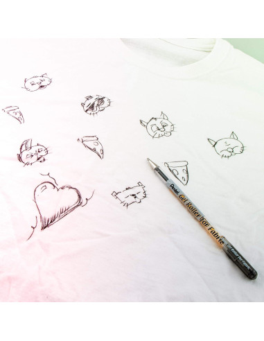 Rodillo de Gel Pentel Arts para Tela 1.0mm Tinta Negra - Paquete de 2