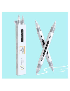 Set de 2 Bolígrafos de Pintura Acrílica Blanca Pinturale Arts Doble Punta 0.7mm y 3mm