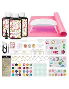 Kit de Resina UV YIEHO 300g con Luz y Moldes para Joyería