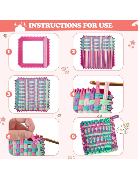 Kit de Telar de Tejer Huoszpk - 2 Marcos de 18 cm, 400 Bucles