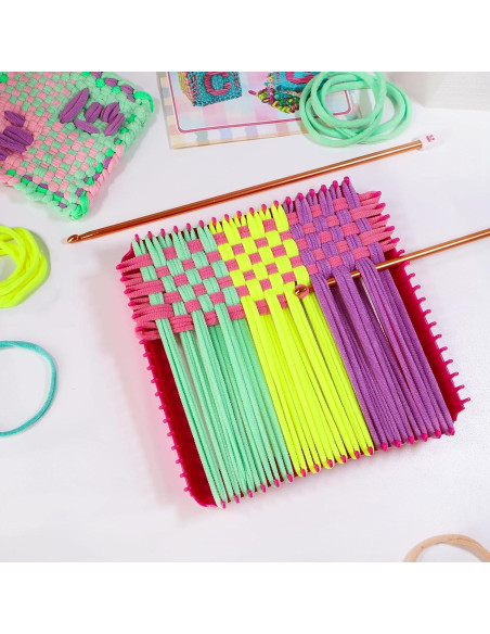 Kit de Telar de Tejer Huoszpk - 2 Marcos de 18 cm, 400 Bucles