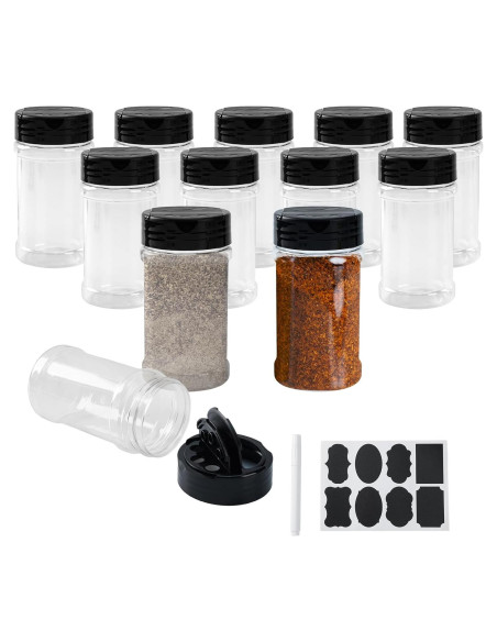 Set de 12 frascos de especias YRYUNRUI 170 ml con tapa shaker