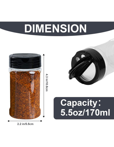 Set de 12 frascos de especias YRYUNRUI 170 ml con tapa shaker