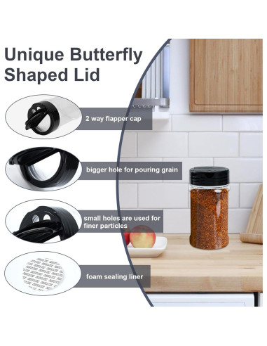 Set de 12 frascos de especias YRYUNRUI 170 ml con tapa shaker