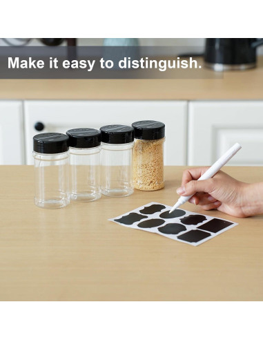 Set de 12 frascos de especias YRYUNRUI 170 ml con tapa shaker