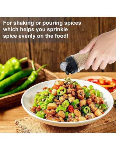 Set de 12 frascos de especias YRYUNRUI 170 ml con tapa shaker