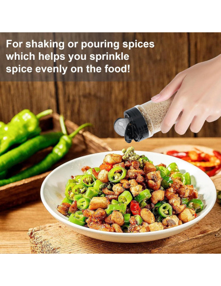 Set de 12 frascos de especias YRYUNRUI 170 ml con tapa shaker