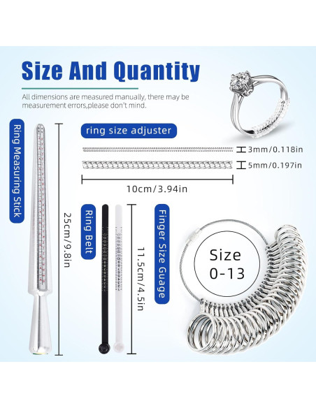 Kit de Medición de Tallas de Anillos Tooltos 0-13 con Mandril