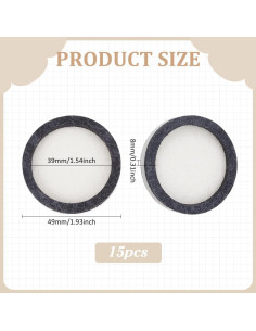 Tableros de Fieltro para Beading BENECREAT 15 Pcs 39mm Gris 2