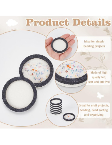 Tableros de Fieltro para Beading BENECREAT 15 Pcs 39mm Gris