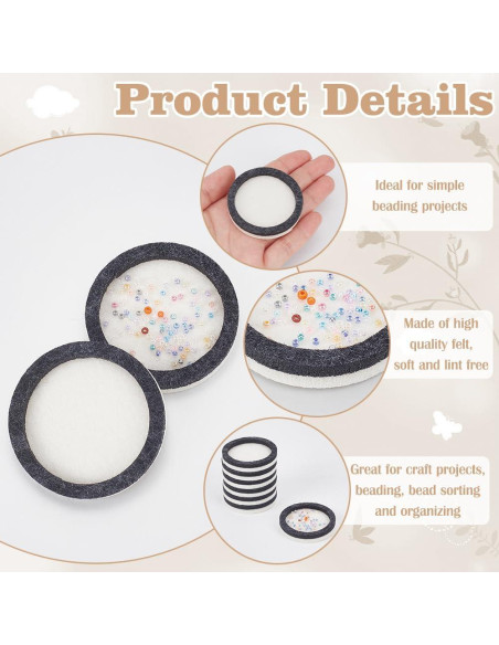 Tableros de Fieltro para Beading BENECREAT 15 Pcs 39mm Gris