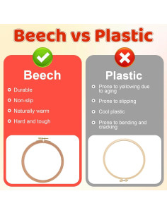 Juego de 2 Aros de Bordado de Madera Clofiak 15.24 cm 2