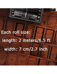 4 Rollos Cinta Washi Patrón Filmstrip QILANJO 2m x 5-7cm 2