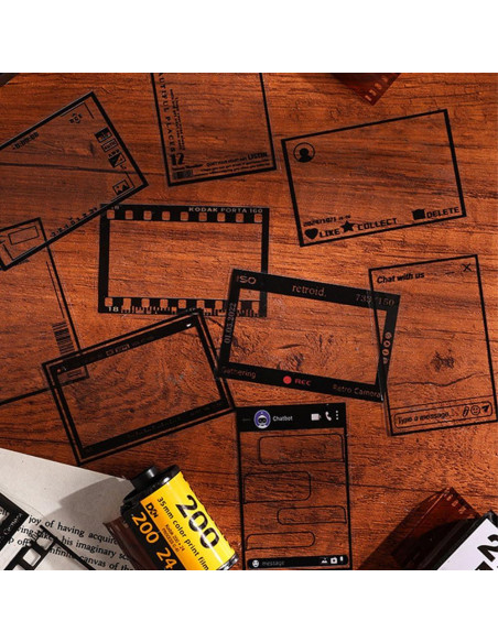 4 Rollos Cinta Washi Patrón Filmstrip QILANJO 2m x 5-7cm 4 Rollos Cinta Washi Patrón Filmstrip QILANJO 2m x 5-7cm