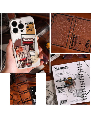 4 Rollos Cinta Washi Patrón Filmstrip QILANJO 2m x 5-7cm