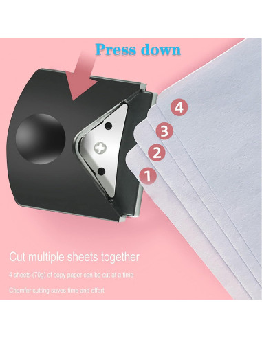 Cortador de Esquinas de Papel YUENTOEN 4mm Negro Manual