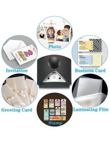 Cortador de Esquinas de Papel YUENTOEN 4mm Negro Manual