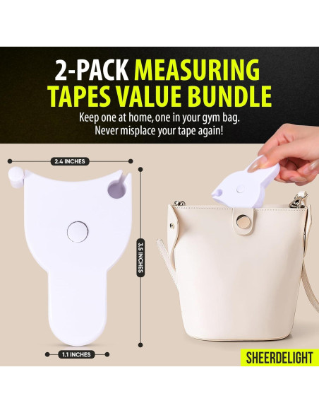 Cinta Métrica Corporal SheerDelight - Paquete de 2, 152.4 cm