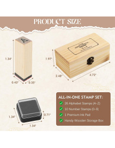 Sellos de Letras y Números 36 Pcs Wiratca para Manualidades 2