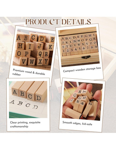 Sellos de Letras y Números 36 Pcs Wiratca para Manualidades