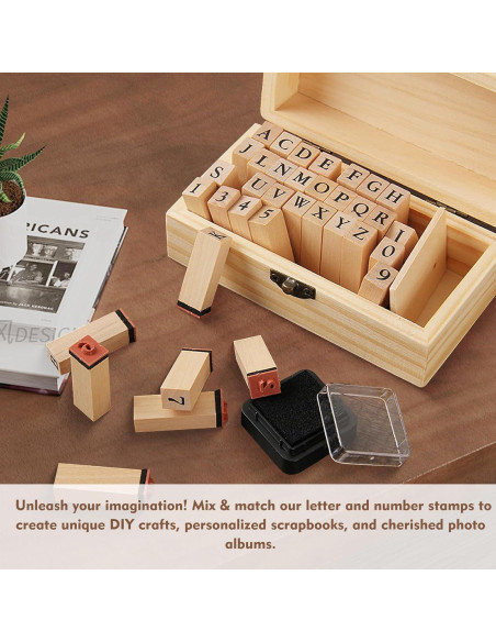 Sellos de Letras y Números 36 Pcs Wiratca para Manualidades