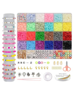 Kit de Pulseras de Perlas de Arcilla Ybxjges 3800 Piezas DIY