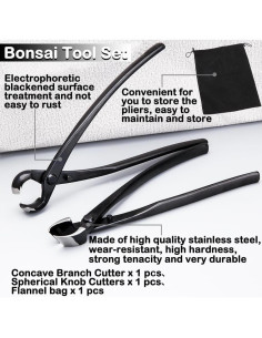 Juego de Herramientas para Bonsai LEONTOOL - Acero Inoxidable 2