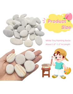 30 Piedras Blancas para Pintar Meilala 2.54cm-3.81cm DIY 2