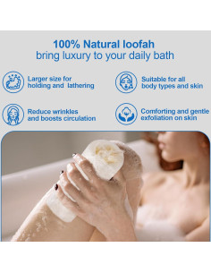 Esponja de Lufa Natural Orgánica GigaGround - Paquete de 2, 15.24 cm 2