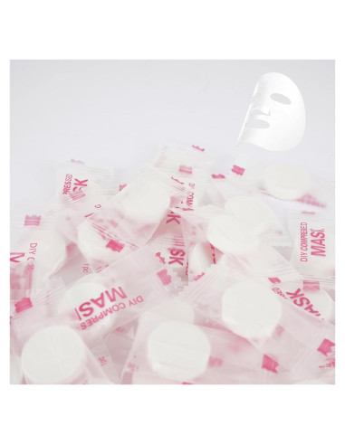 Paquete de 100 Hojas de Máscara Facial Comprimida Adorila