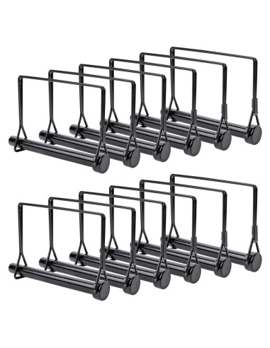 12 Pasadores de Bloqueo Negro Worldity 10.8 cm Acero al Carbono