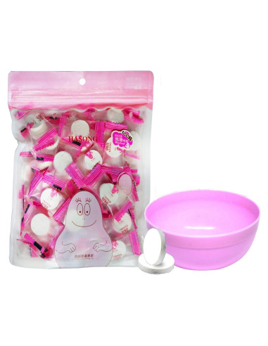 100 Máscaras Faciales Comprimidas Jeanssar + Tazón Gratis