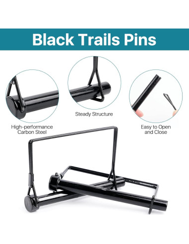 12 Pasadores de Bloqueo Negro Worldity 10.8 cm Acero al Carbono