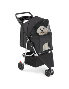 Carrito de Mascotas Sweetcrispy Plegable para Perros y Gatos 73.9x44.9cm