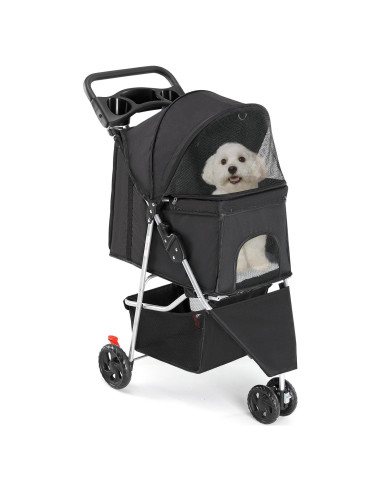 Carrito de Mascotas Sweetcrispy Plegable para Perros y Gatos 73.9x44.9cm