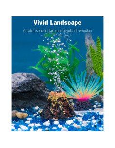 Adorno de Volcán para Acuario Uniclife 6.6x4.6cm con Burbujador 2