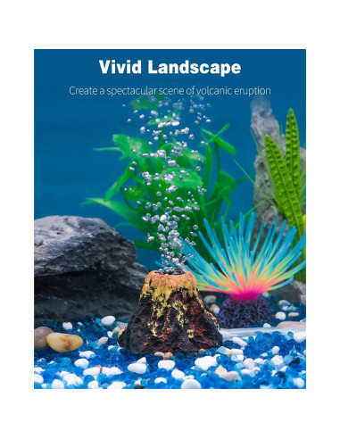 Adorno de Volcán para Acuario Uniclife 6.6x4.6cm con Burbujador