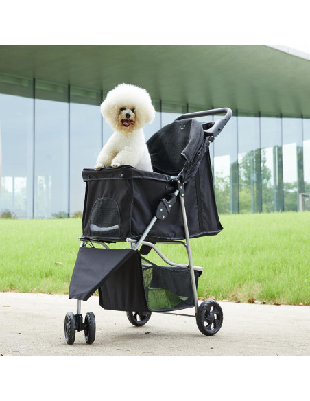 Carrito de Mascotas Sweetcrispy Plegable para Perros y Gatos 73.9x44.9cm