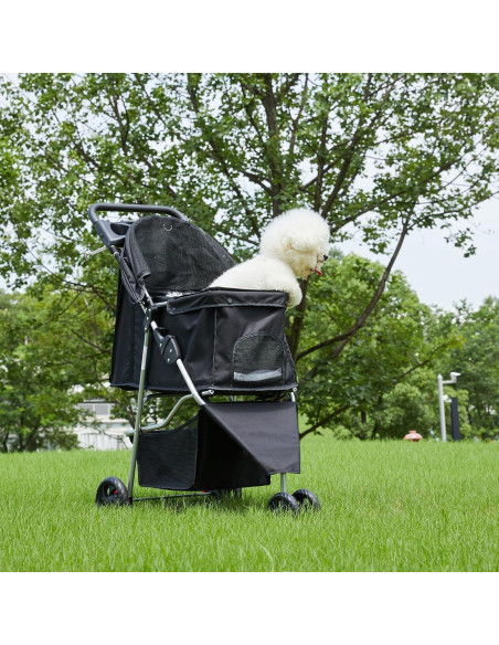 Carrito de Mascotas Sweetcrispy Plegable para Perros y Gatos 73.9x44.9cm