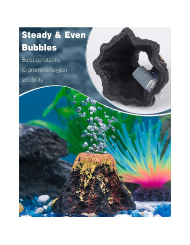 Adorno de Volcán para Acuario Uniclife 6.6x4.6cm con Burbujador