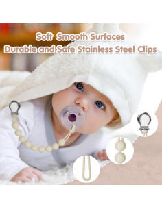 Clip de Chupete de Silicona MAM - 22 cm - Paquete de 4 2